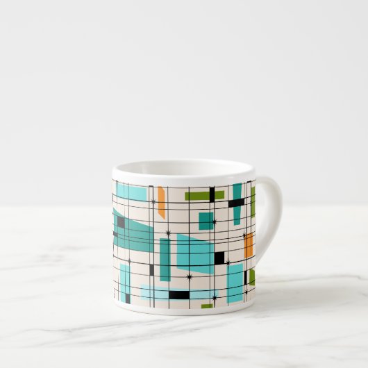 Grille rétro et Starburst Espresso Mug (Devant droit)