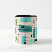 Grille rétro et Starburts Ringer Mug (Centre)