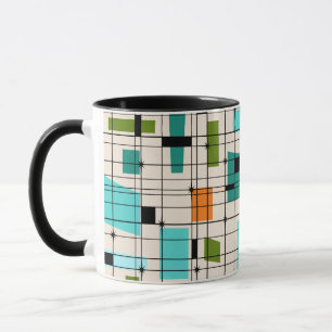 Grille rétro et Starburts Ringer Mug
