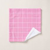 Grille rose et blanc (Gant de toilette)