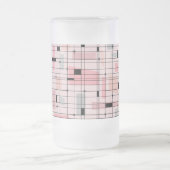 Grille rose rétro et Starburts en verre givré Mug (Centre)