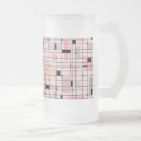 Grille rose rétro et Starburts en verre givré Mug
