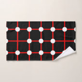Grille rouge et motif de points blancs sur fond no (Serviette à main)