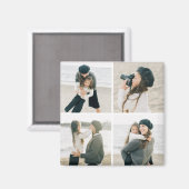 Grille Simple De Quatre Aimants Photo Personnalisé (Recto/Verso)