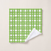 Grille verte et blanche (Gant de toilette)