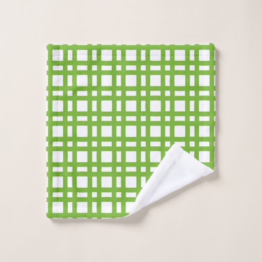 Grille verte et blanche (Gant de toilette)