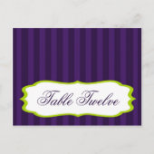 Grille verte et violette de la carte de lieu écrit (Devant)