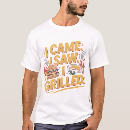 Grilled Burger Lovers Funny BBQ Typography T-Shirt (Devant)