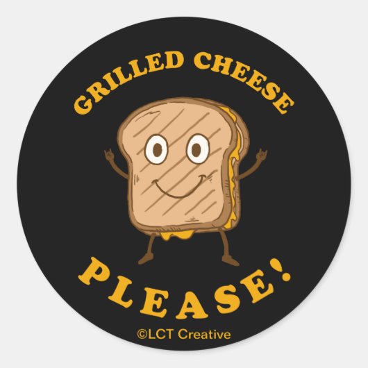Grilled Cheese alsjeblieft Ronde Sticker (Voorkant)
