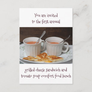 Grilled Cheese and Tomato Soup Luncheon Invitation Kaart