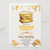 Grilled Cheese Birthday Party Invitation Kaart (Voorkant / Achterkant)