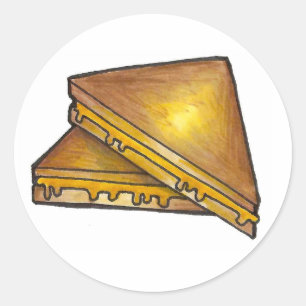 Grilled Toasted Cheddar Sandwich Lunchtime Ronde Sticker