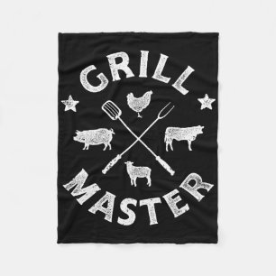 Grillemester Funny Pork Bbq Barbecue Grillmaster M Fleece Deken