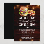 Grillen en Chilling BBQ 50e Verjaardag Uitnodiging (Voorkant / Achterkant)