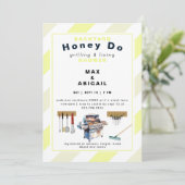 Grillen & Fixing Yellow Couples Douche Kaart (Staand voorkant)