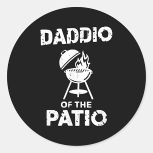 Grillen Funny Dad BBQ Party Roker Pork Grill Mas Ronde Sticker