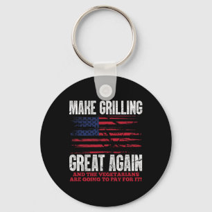 Grillen Grote Opnieuw Grappige Trump BBQ Pit Maste Sleutelhanger