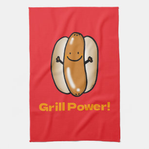 Grillen Hot Dog Cartoon Theedoek