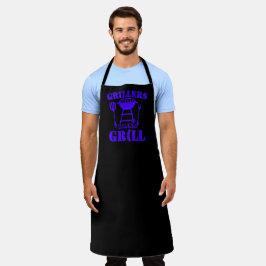 Grillers gaan grill worst blauw schort