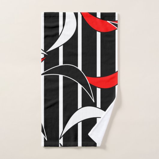Grilles Blanches Et Rouges Sur Le Serviette De Bai (Serviette à main)