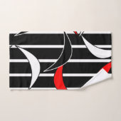 Grilles Blanches Et Rouges Sur Le Serviette De Bai (Serviette à main)