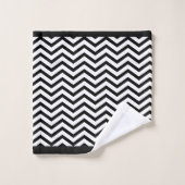 Grilles Chevron Black & White Stripes (Gant de toilette)