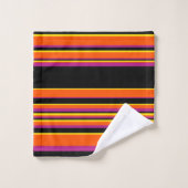 Grilles complexes - Noir, Rose, Orange et Jaune (Gant de toilette)