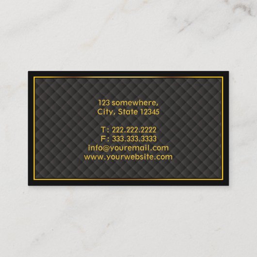 Grilles Diamond Cadre Or Carte de visite pasteur (Dos)