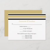 Grilles horizontales or et noir modernes RSVP (Devant / Derrière)