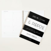 Grilles modernes Blanc Noir Calendrier Planner Per (Devant avec enveloppe)