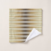 Grilles Or Et Lignes Noires Et Blanches (Gant de toilette)