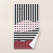 Grilles Paraphe Noir, Blanc, Rouge (Serviette à main)