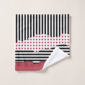 Grilles Paraphe Noir, Blanc, Rouge (Gant de toilette)