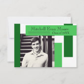 Grilles vertes modernes - Faire-part de 3x5 (Devant)