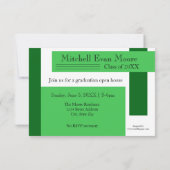Grilles vertes modernes - Faire-part de 3x5 (Dos)