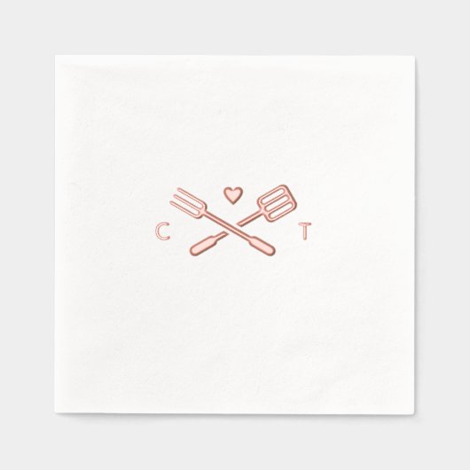 Grillgereedschap en Initialen Ik doe BBQ Douche Folie Servetten (Voorkant)