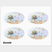 grillig Baby shower voor wilde dieren Ovale Sticker (Vel)