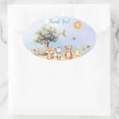 grillig Baby shower voor wilde dieren Ovale Sticker (Tas)