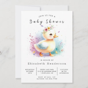 grillig bewerkbaar eendenBaby shower Kaart