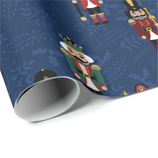 grillig blauw notenkrakerpapier cadeaupapier (Rol Hoek)