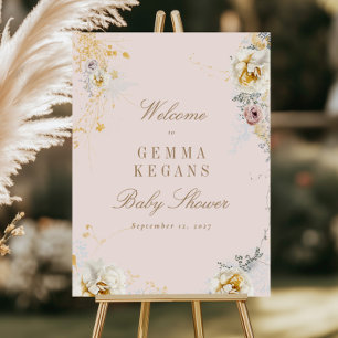 grillig botanisch baby shower welkomstbord poster