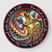 grillig clowngezicht grote klok (Voorkant)