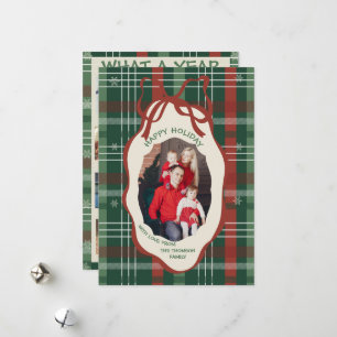 Grillig Een Jaaroverzicht Gekeperde Kerstmis Feestdagenkaart