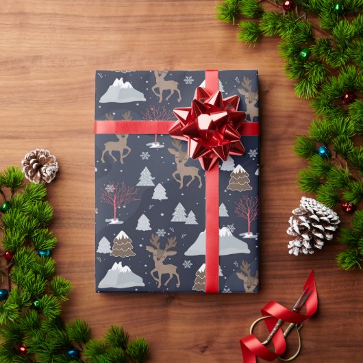 grillig feestelijk hertenwikkelpapier cadeaupapier (Feestdagen Geschenken)