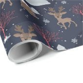 grillig feestelijk hertenwikkelpapier cadeaupapier (Rol Hoek)