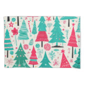 grillig feestelijk kerstboompatroon kussensloop (Voorkant)