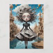 grillig geïllustreerd briefkaart (Voorkant)