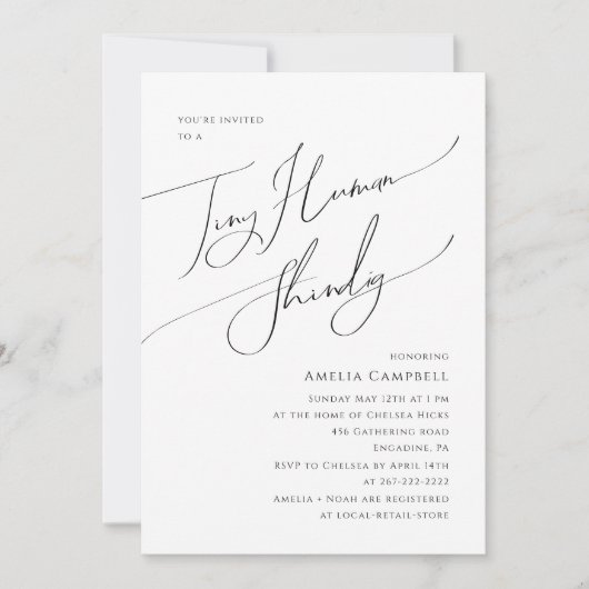 grillig genderneutraal klein menselijk Baby shower Kaart (Voorkant)