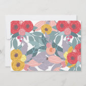 Grillig geschilderd Boho Floral Flat Note Kaart Notitiekaartje (Achterkant)