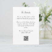 Grillig handgeschreven script | Details en QR-code Informatiekaartje (Staand voorkant)